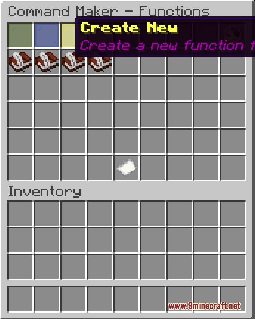 Universal Shortcut Interface Mod Screenshot 4 Minecraft interface showing the Create New menu for making custom command shortcuts