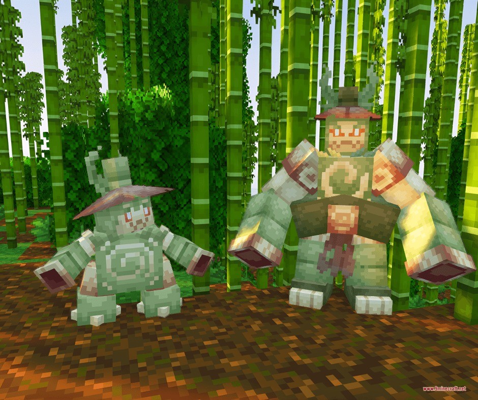 Untamed Frontier Chronicles Data Pack Screenshot 5 Untamed Frontier Chronicles adds two green stone golem creatures in a bamboo forest