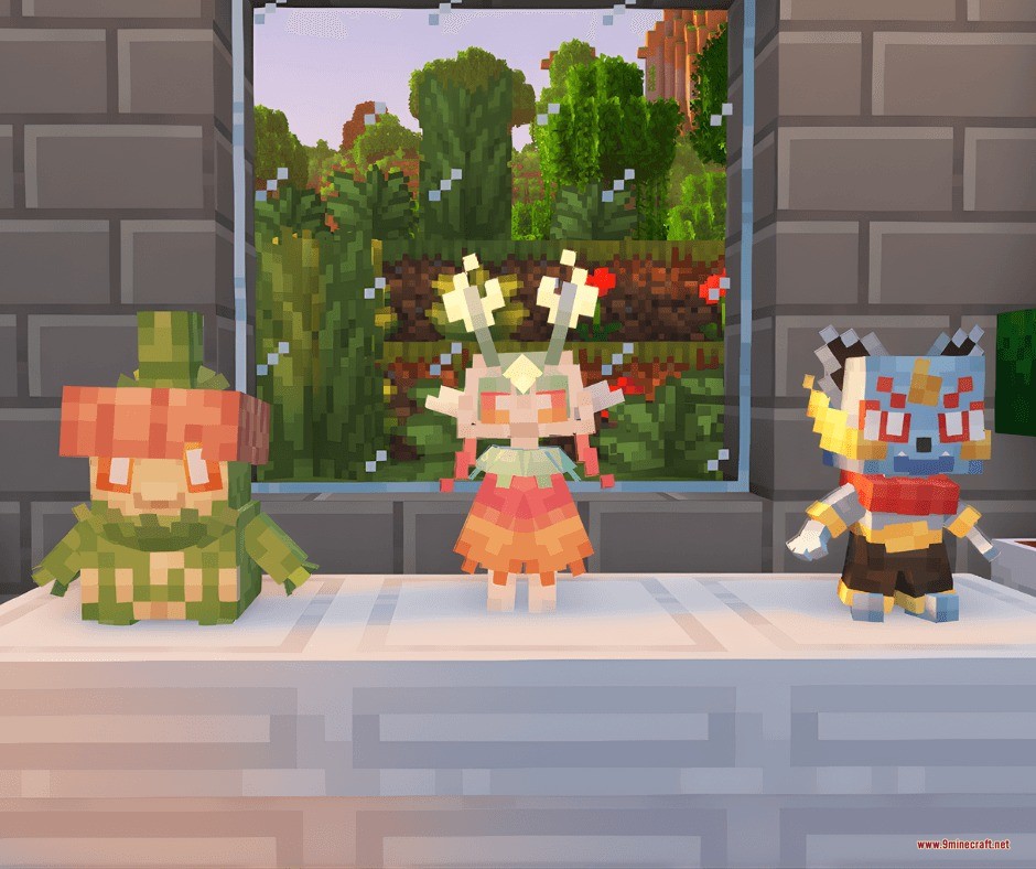 Untamed Frontier Chronicles Data Pack Screenshot 8 Three small starter creatures sitting on a white table in front of a window