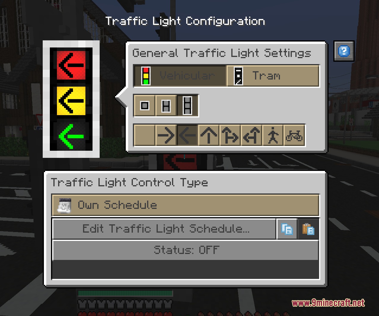 Urban Asphalt Grid Mod Screenshot 2 Urban Asphalt Grid Mod interface for configuring traffic light signal schedules