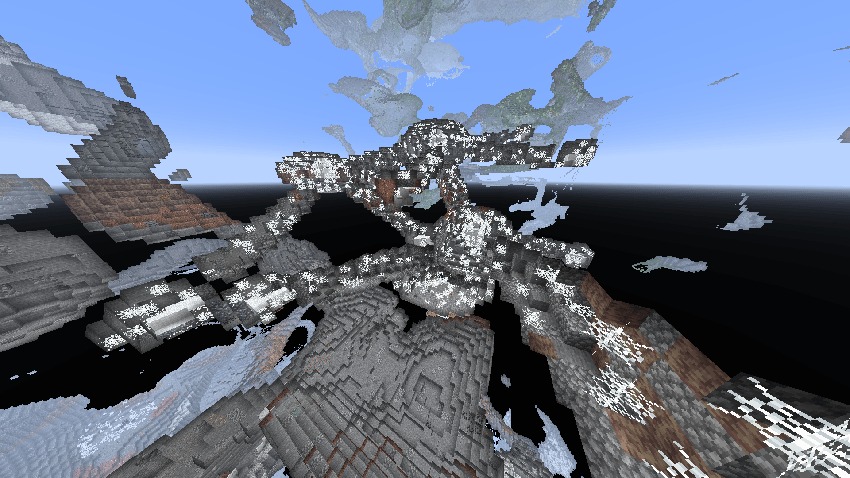 Vast Vault Alignment Data Pack Screenshot 1 Spectator view of an underground cave network with many white cobwebs