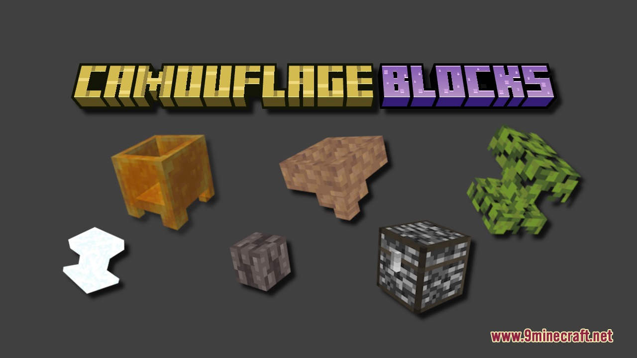 Veneer Geometric Mimicry Mod Screenshot 2 Promotional image showing various camouflage blocks from the Veneer Geometric Mimicry Mod