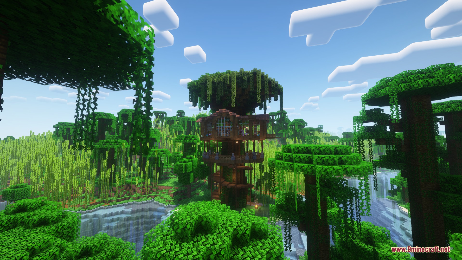 Verdant Canopy Outpost Mod Screenshot 1 Verdant Canopy Outpost Mod adds massive treehouse settlements to the jungle canopy