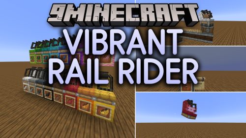 Vibrant Rail Rider Mod (1.21.1) - Build Colorful Roller Coasters