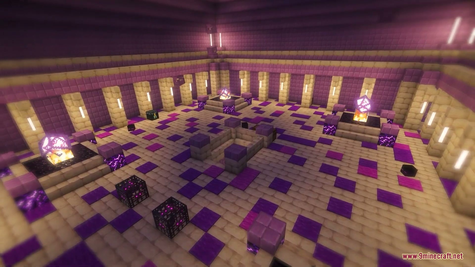 Vigor and Voids Mod Screenshot 2 Interior view of a decorated room with end crystals and checkered flooring