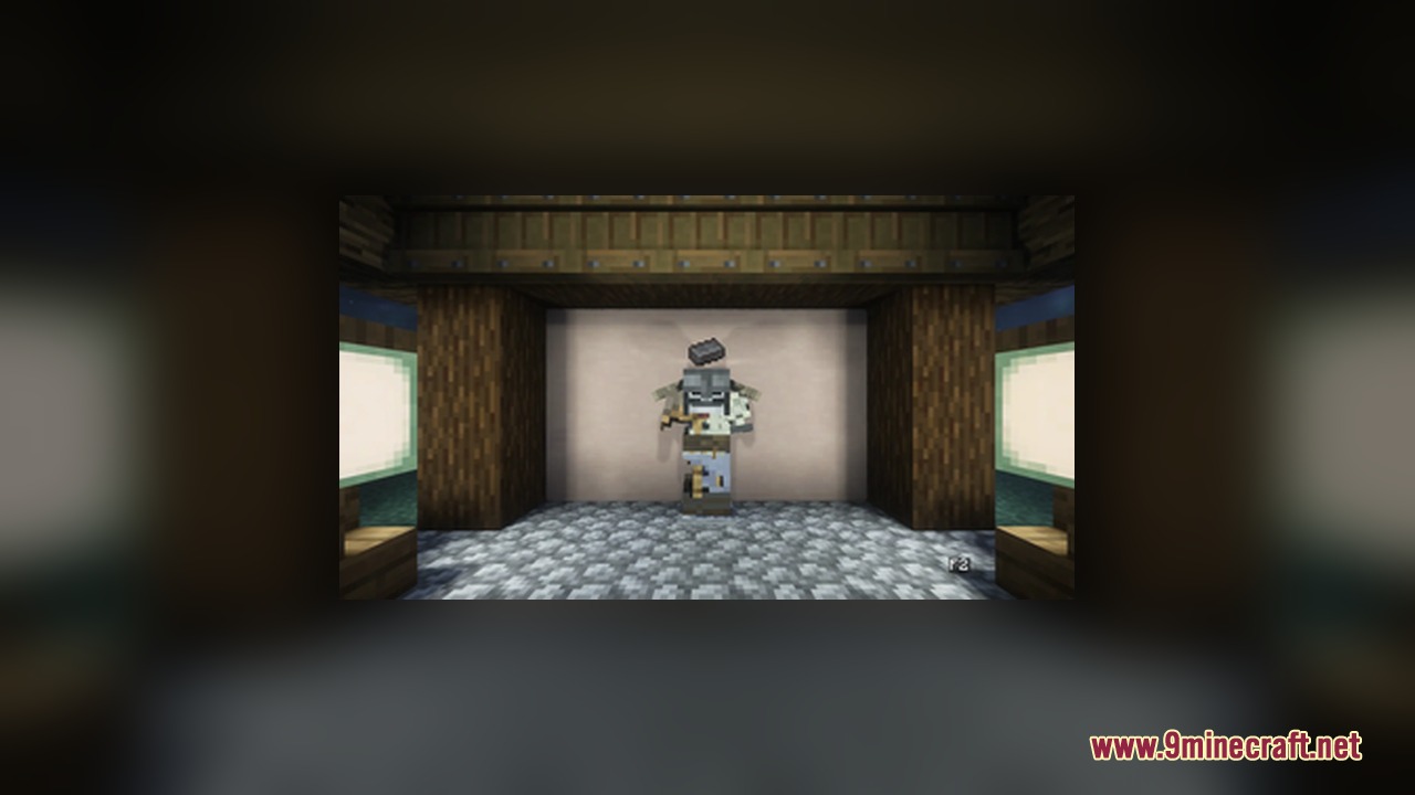 Viking Armory Resource Pack Screenshot 4 An armor stand showcasing the iron viking armor set in a room