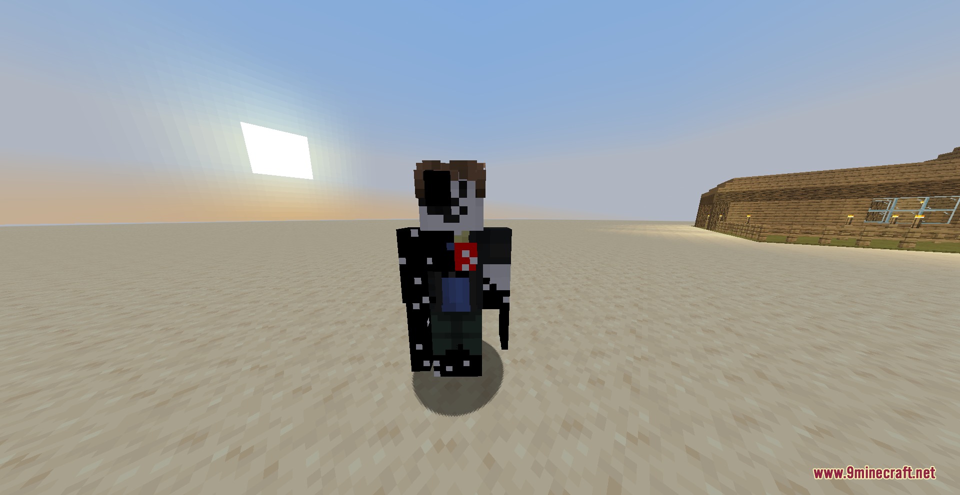 Vile Cell Growth Mod Screenshot 1 A player character with a black corrupted skin stands in a desert world