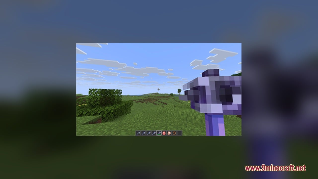 Visual 3D Mace Resource Pack Screenshot 1 First person view of a player holding a detailed 3D mace model