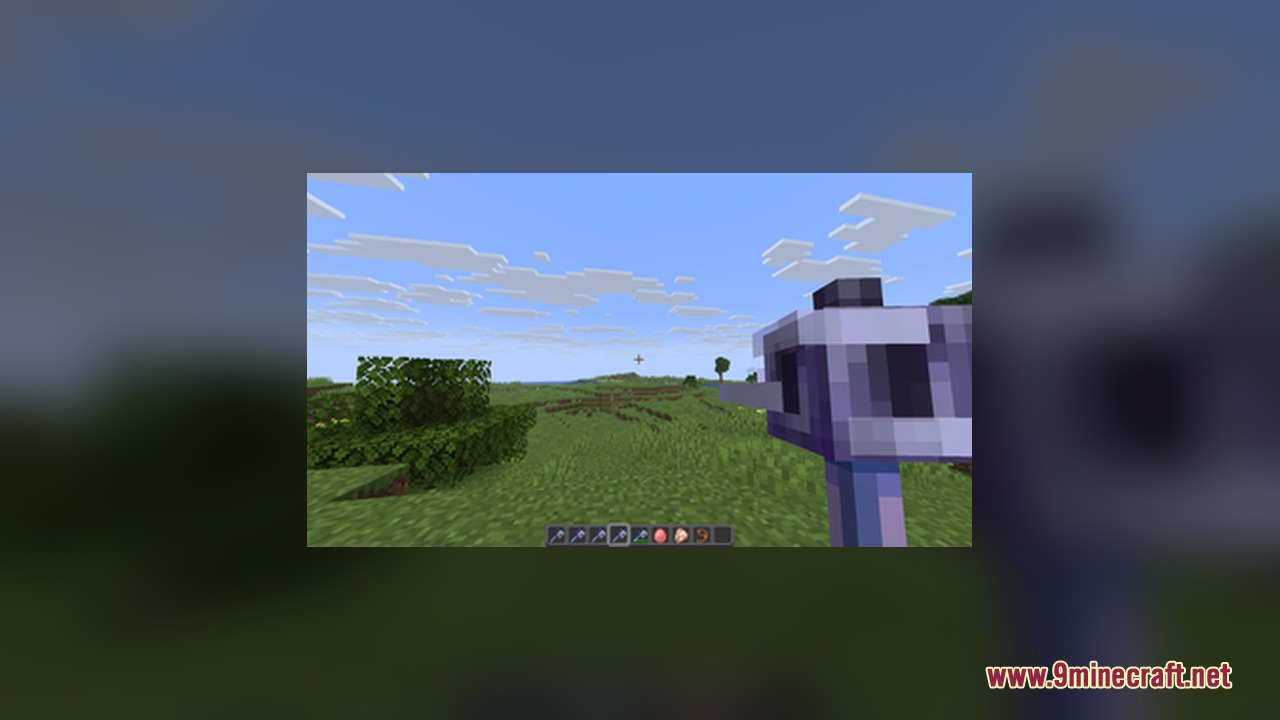 Visual 3D Mace Resource Pack Screenshot 3 First person view of a player holding a custom 3D mace model