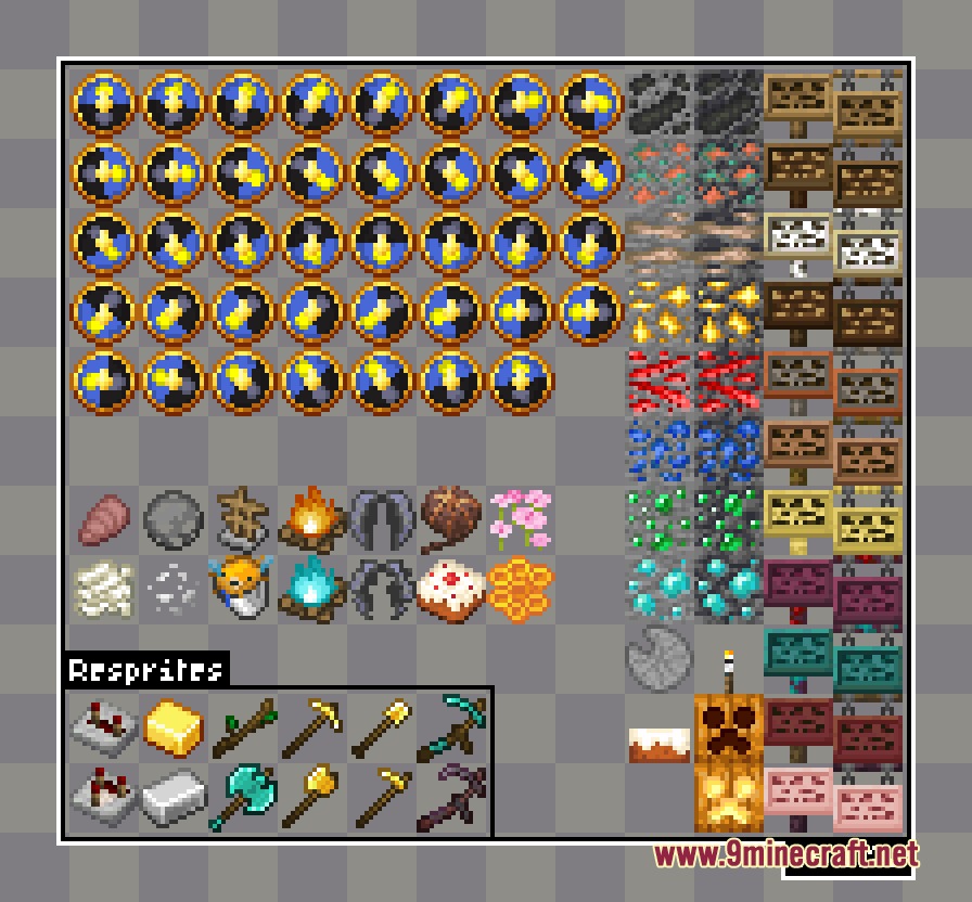 Vivid Flux Resprite Resource Pack Screenshot 4 Redesigned textures for various game items like clocks ores signs and tools