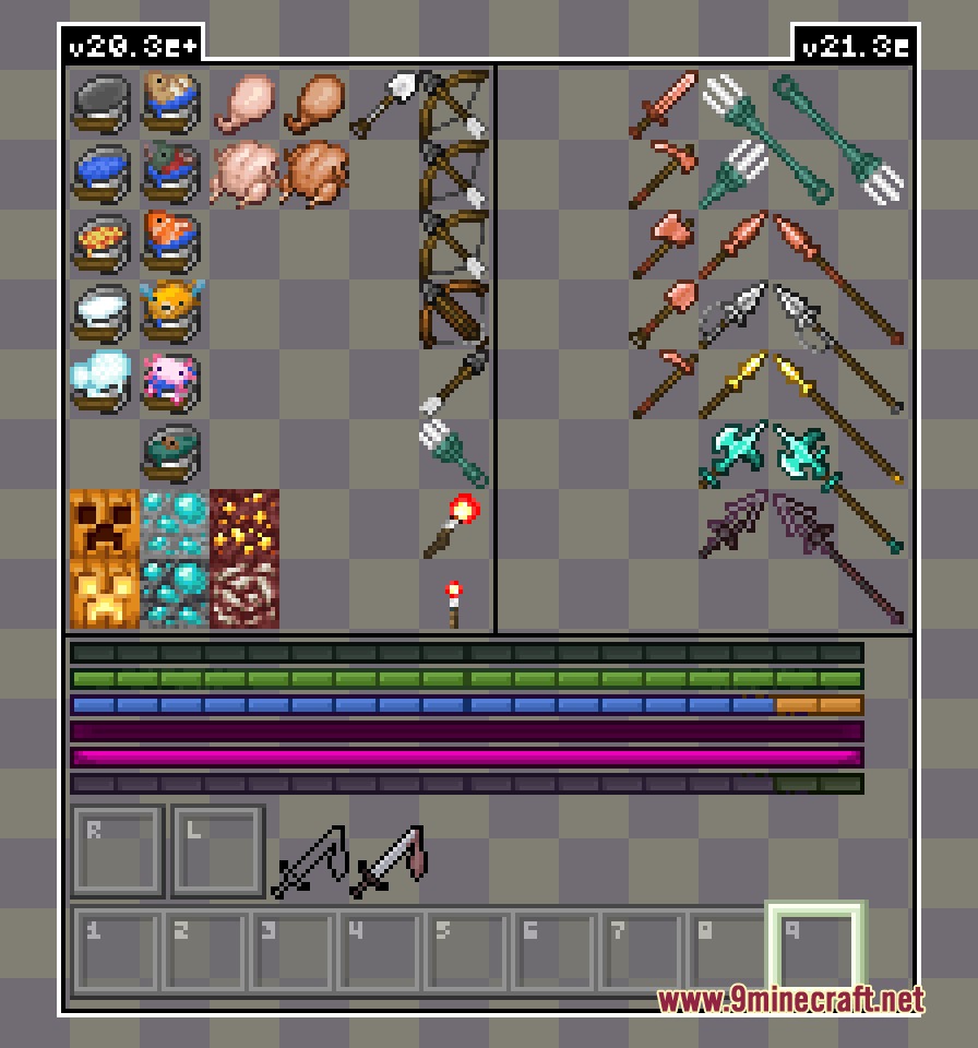 Vivid Flux Resprite Resource Pack Screenshot 7 Vivid Flux Resprite showcase featuring custom textures for food tools and blocks