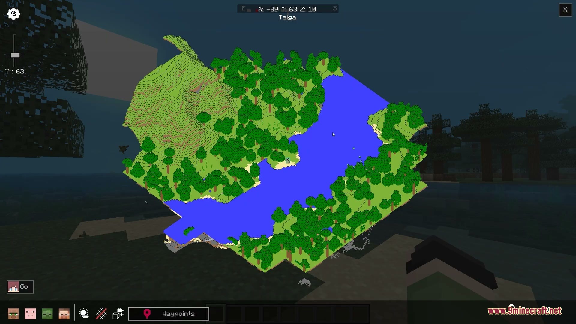 Vocalist Relic Projection Mod Screenshot 3 Vocalist Relic Projection Mod displays a three dimensional map of the surrounding terrain