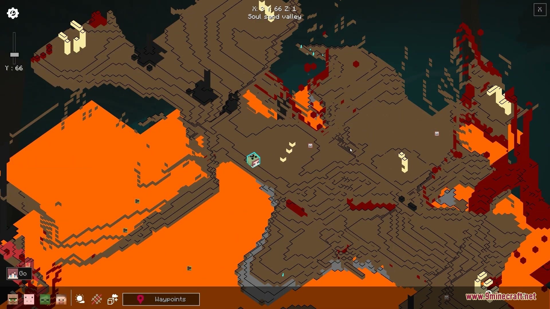 Vocalist Relic Projection Mod Screenshot 5 A three dimensional map projection of a soul sand valley in the Nether