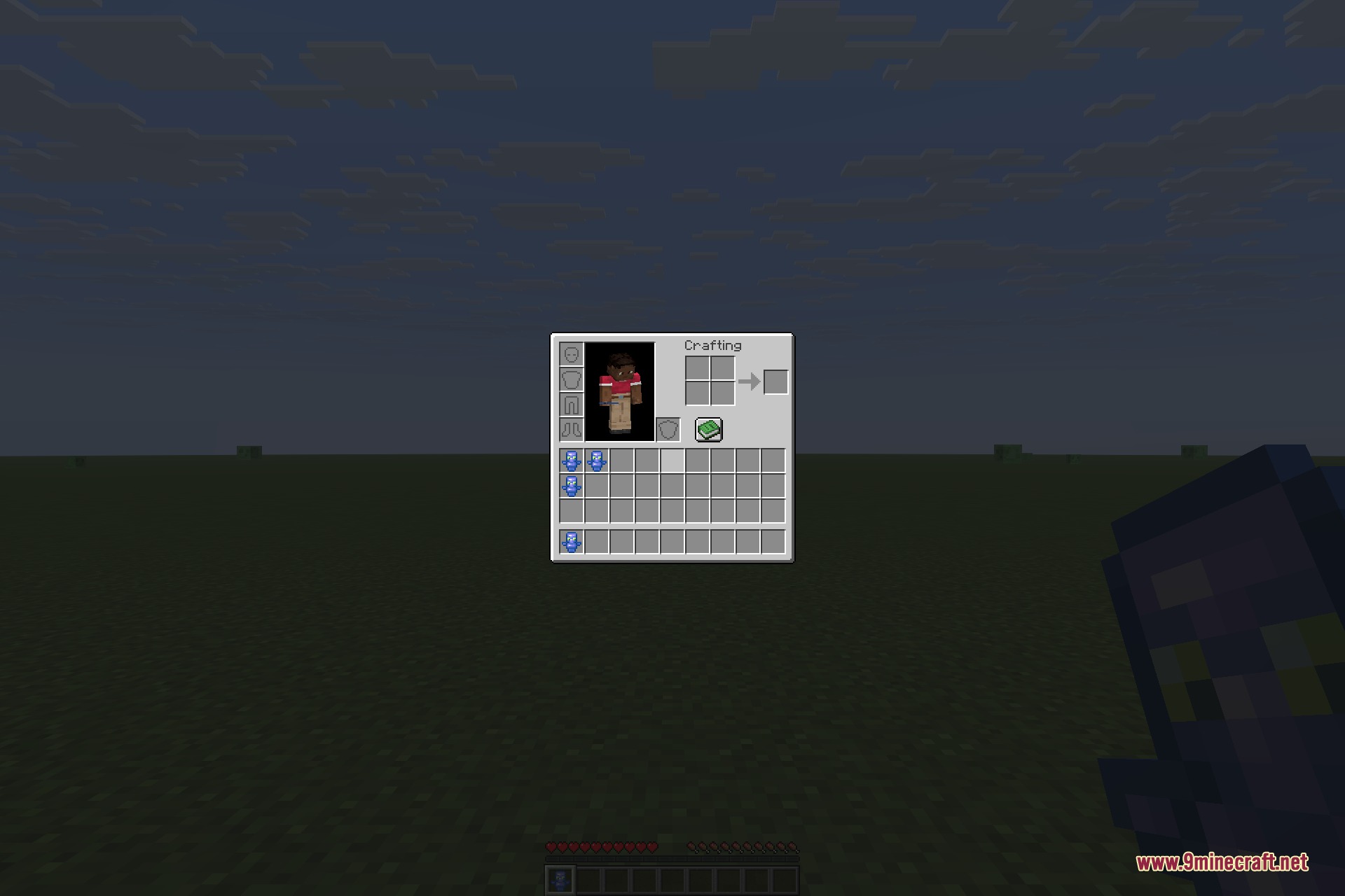 Void Totem 9minecraft Mod Screenshot 3 Player inventory screen showing several blue totems of void undying