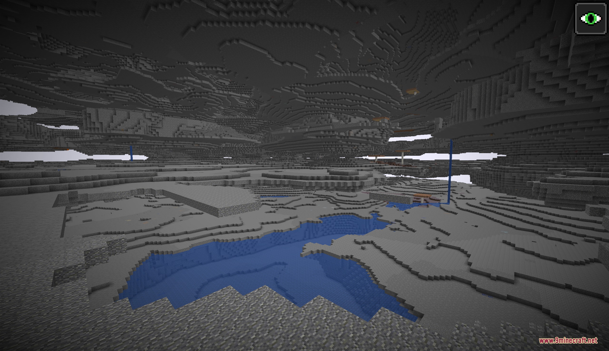 Voidbound Resolve Mod Screenshot 1 A massive subterranean landscape with layered stone and dark water pools