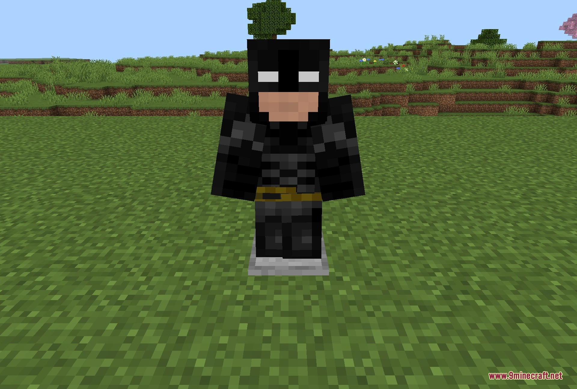 The Batman suit, cowl and belt included