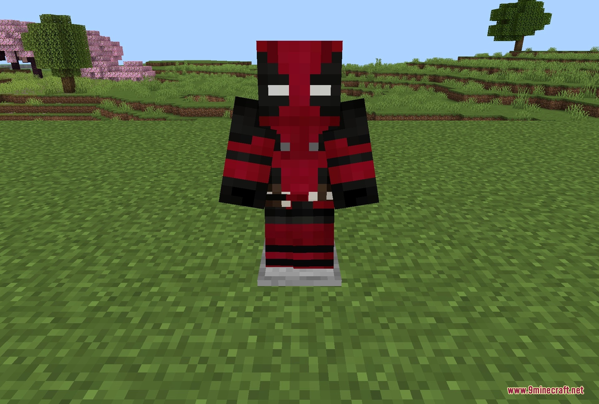 Deadpool's red and black outfit