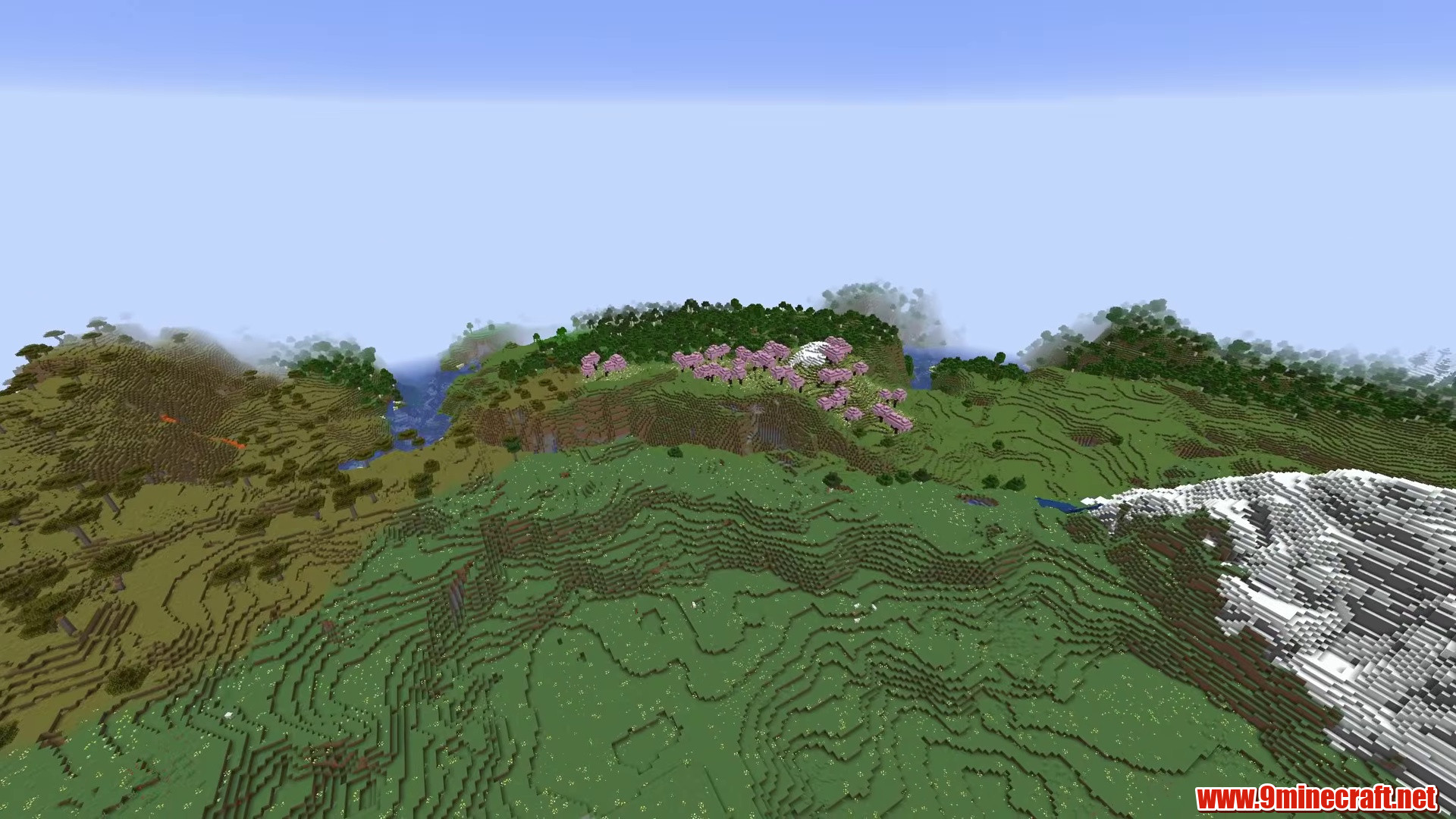 Cherry Mountain Village & Trial Chamber - Minecraft seed -1688308898950160851