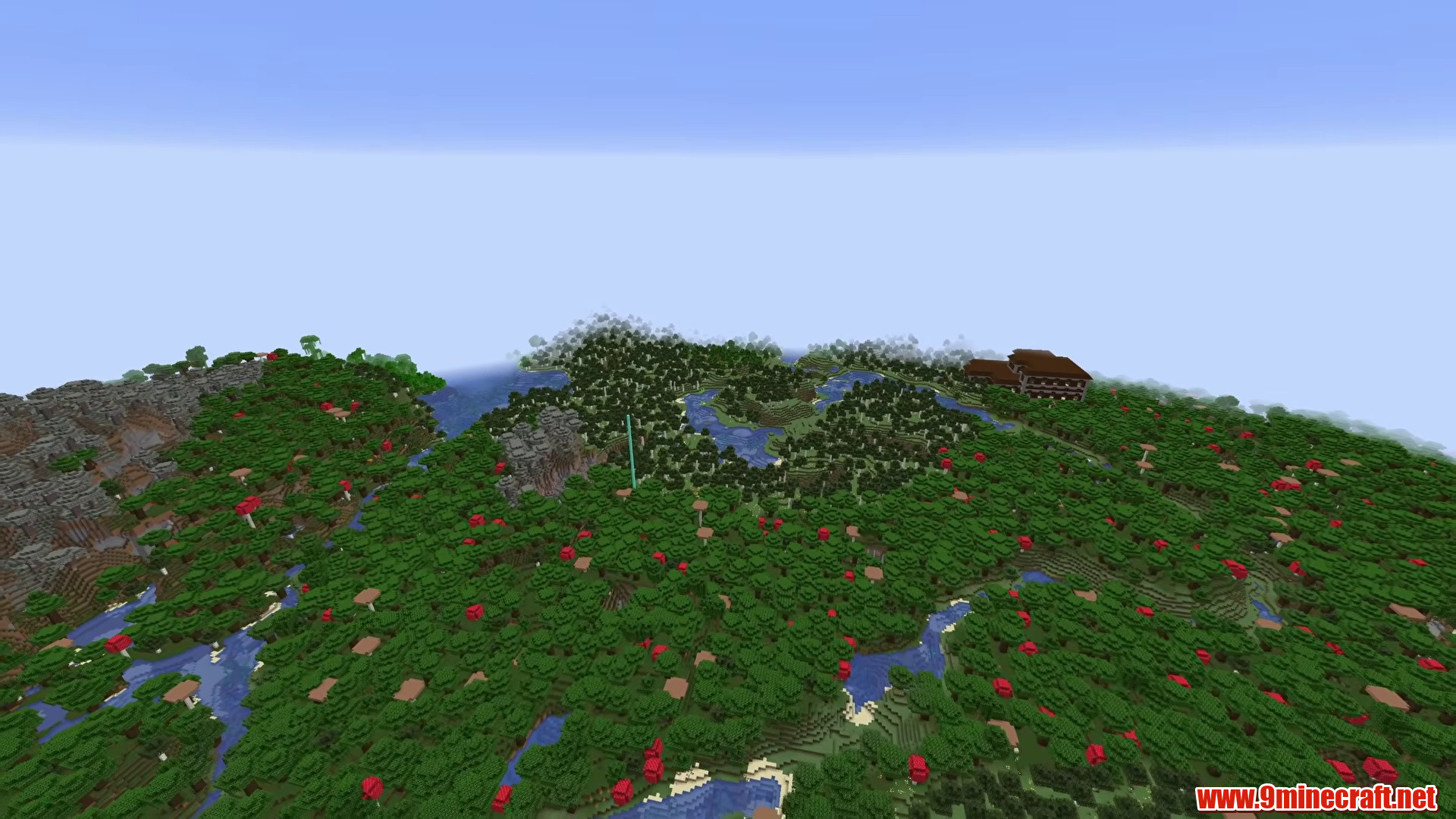 Spawn Woodland Mansion & River Crossing - Minecraft seed -3219832192046337609
