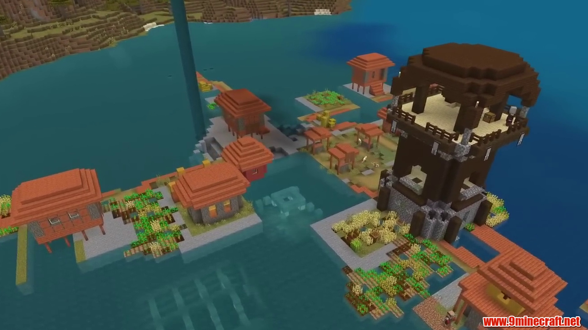 Ocean Lagoon Pillager Outpost and Savanna Village Seed - Minecraft 26.2