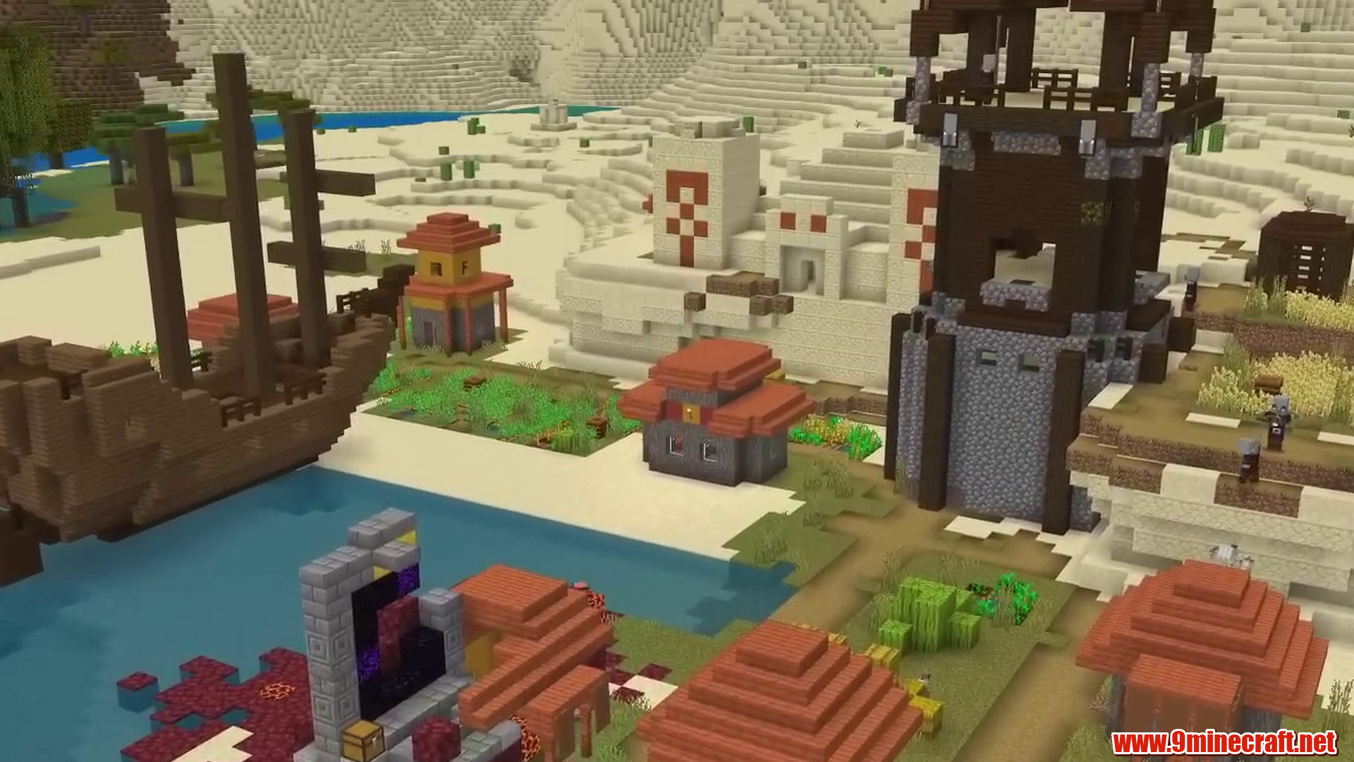 Shipwreck Beach Village and Pillager Outpost Crossroads Seed - Minecraft 26.2