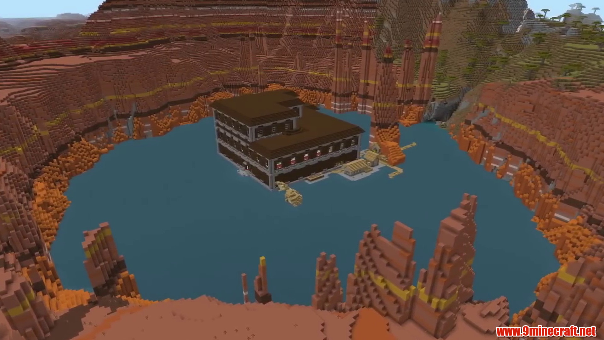 Woodland Mansion Lake Inside Badlands Crater Seed - Minecraft 26.2