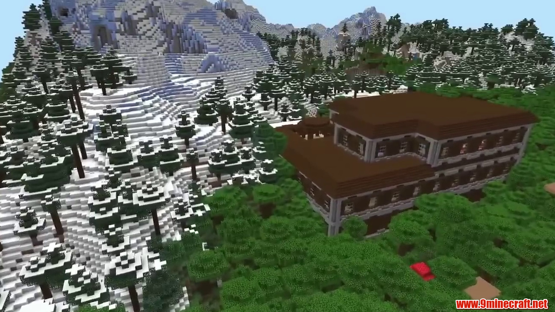 Snowy Mountain Woodland Mansion and Courtyard Outpost Seed - Minecraft 26.2
