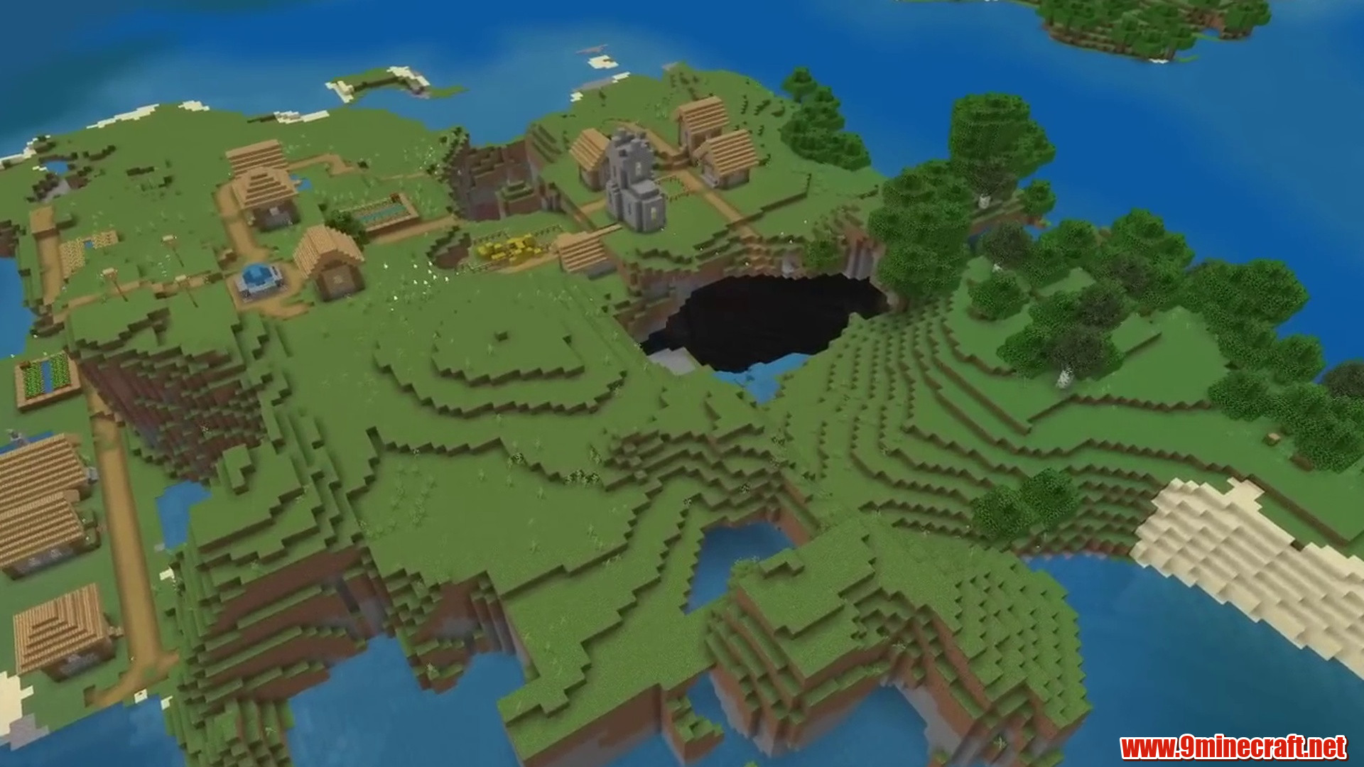 Island Plains Village Crater and Deep Dark Stronghold Seed - Minecraft 26.2