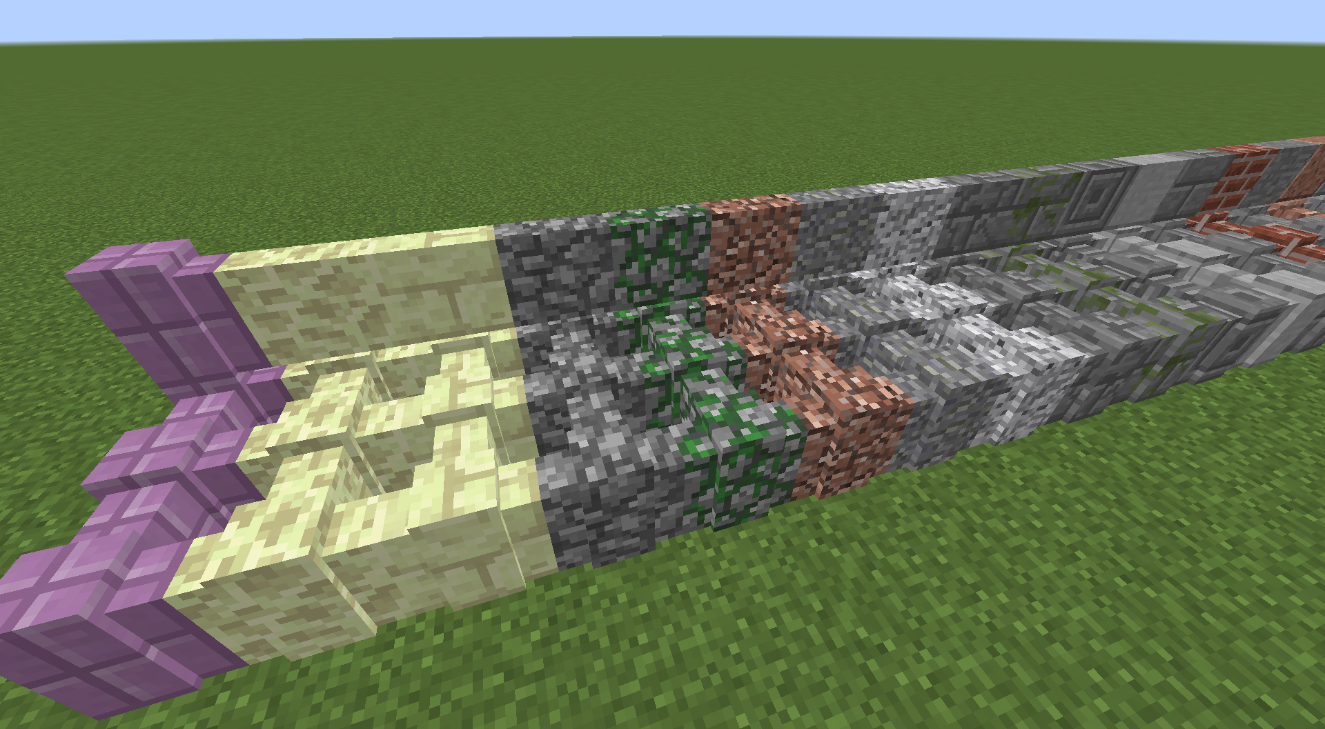 Various blocks and their variants displayed