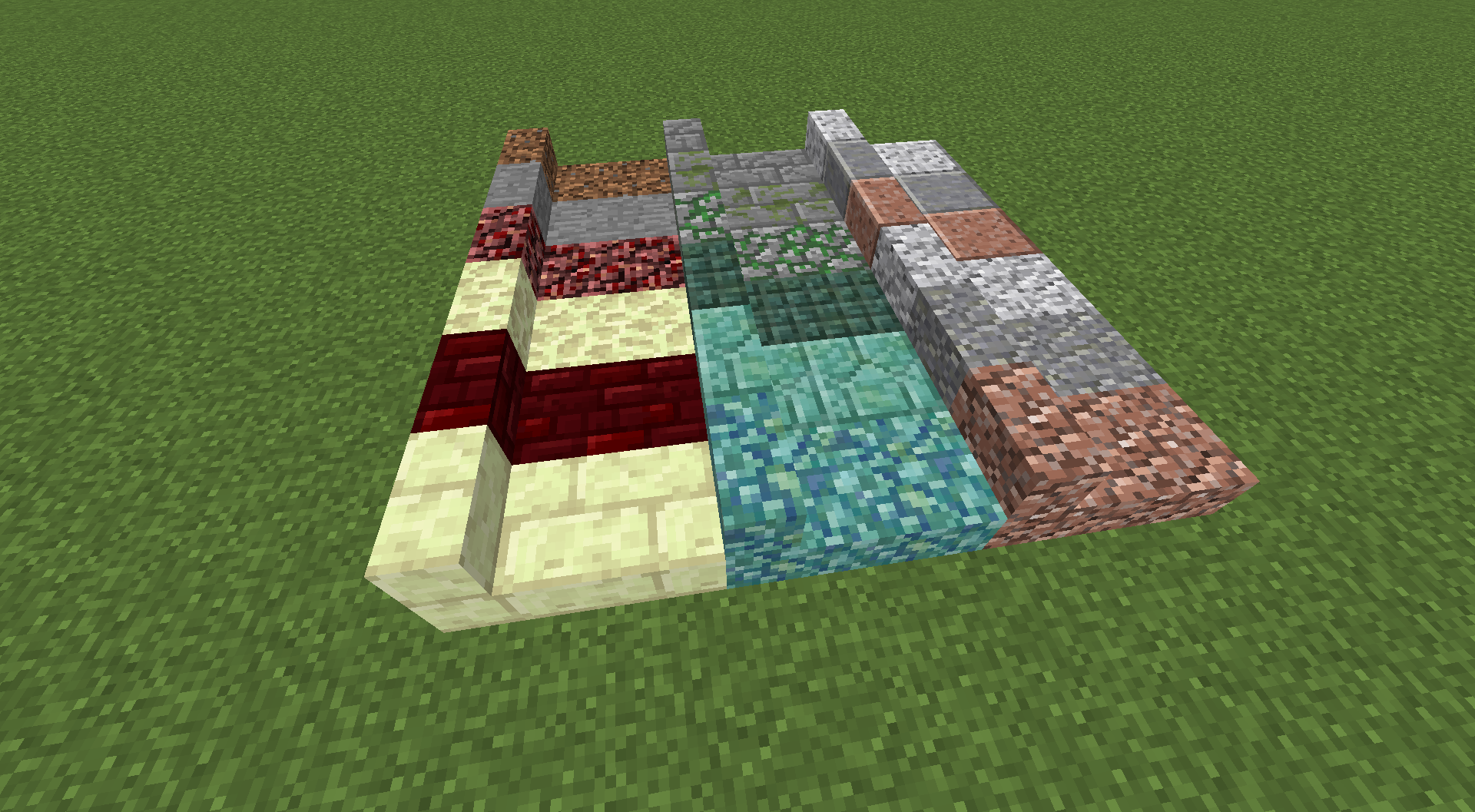 Various blocks from a Minecraft mod