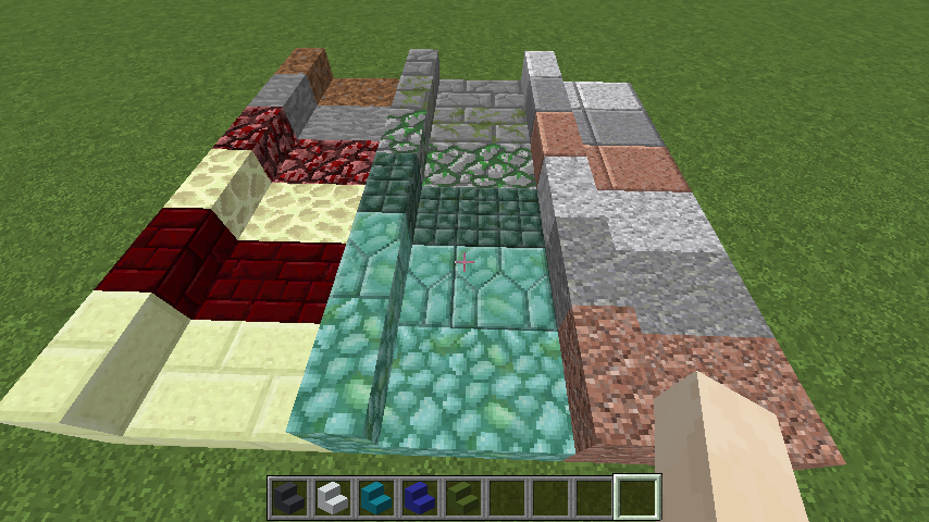 Various blocks and stairs from a mod