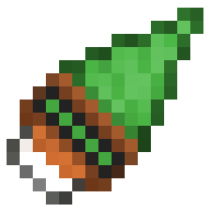 Green and brown leaf-shaped item