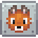 Cute fox head in a block