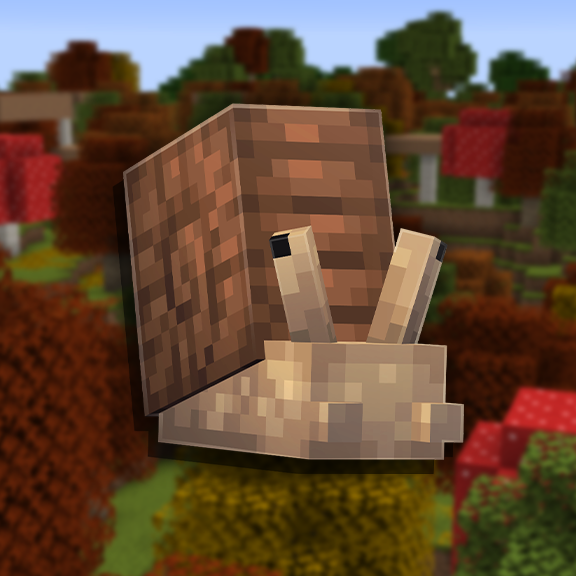 Minecraft snail with a wooden shell
