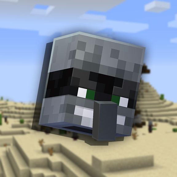 Minecraft Illager head in desert biome