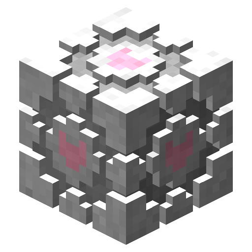White and pink ornate block