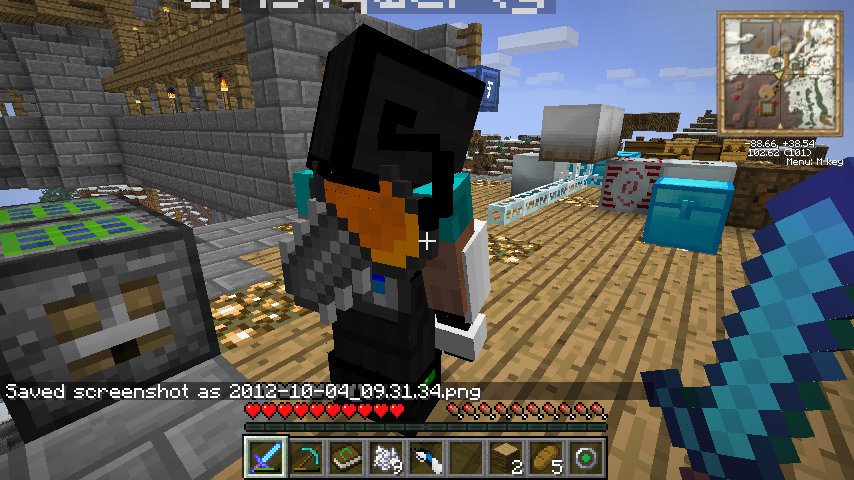 Player in a base with various machines