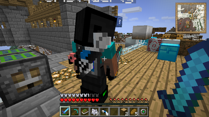 Player character in a modded Minecraft world