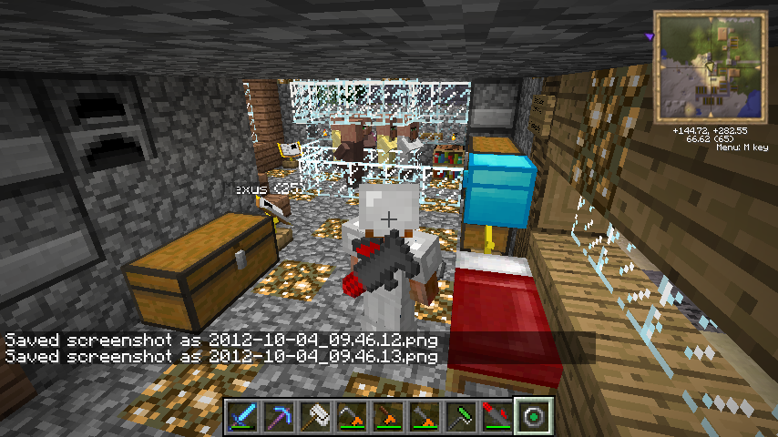 Player holding a gun in a base