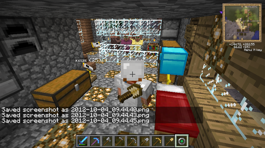 Player in a cozy underground base