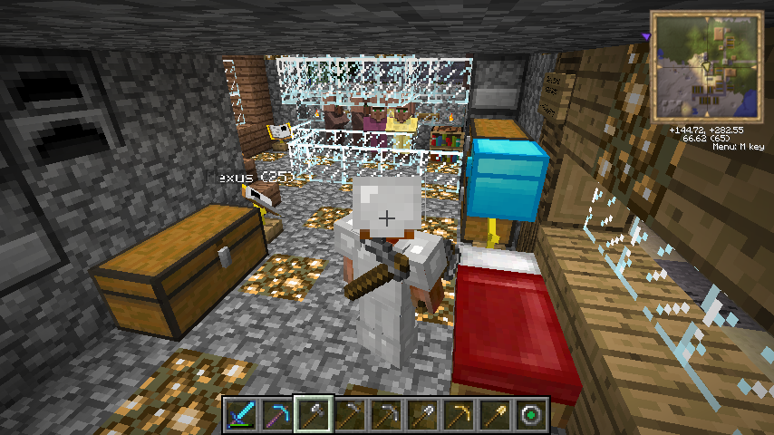 Player in a cozy underground base
