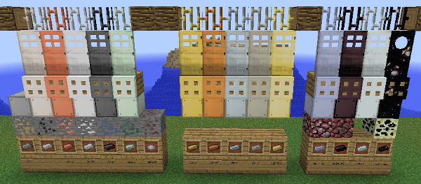 Various doors, ores, and ingots from mod