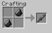 Crafting recipe for a sword from two items