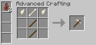 Crafting a bone pickaxe in Advanced Crafting