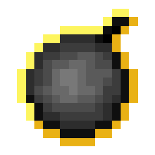 Minecraft pixel art of a golden bomb