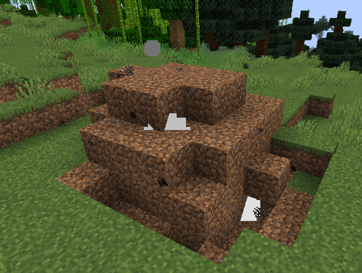 Ant nest structure in a grassy field