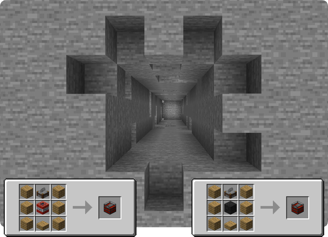 Crafting recipes for two types of TNT
