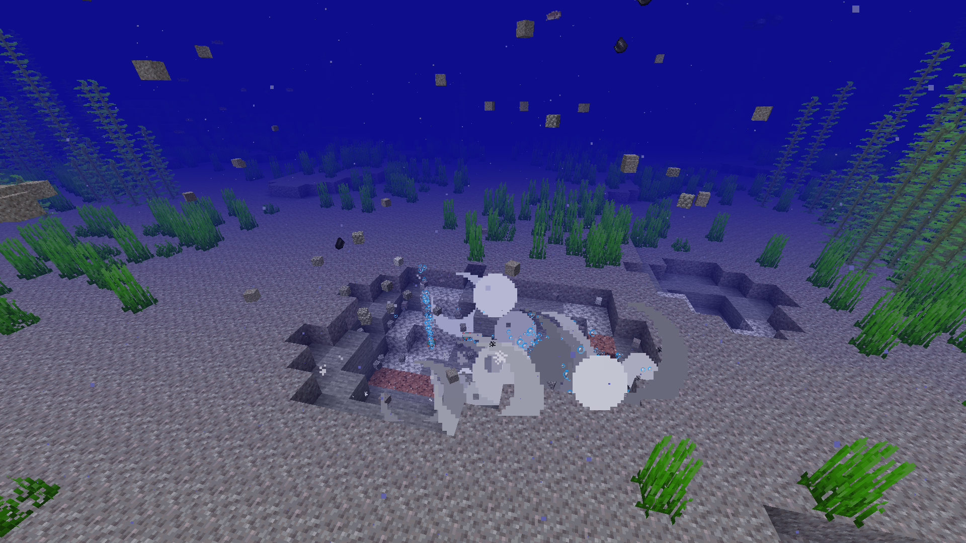 Underwater explosion on the ocean floor