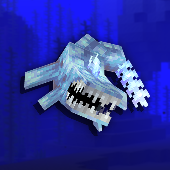 Icy blue aquatic monster with sharp teeth