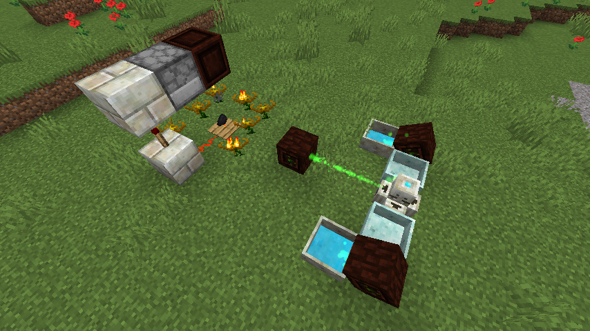 Automated farming setup with laser and water